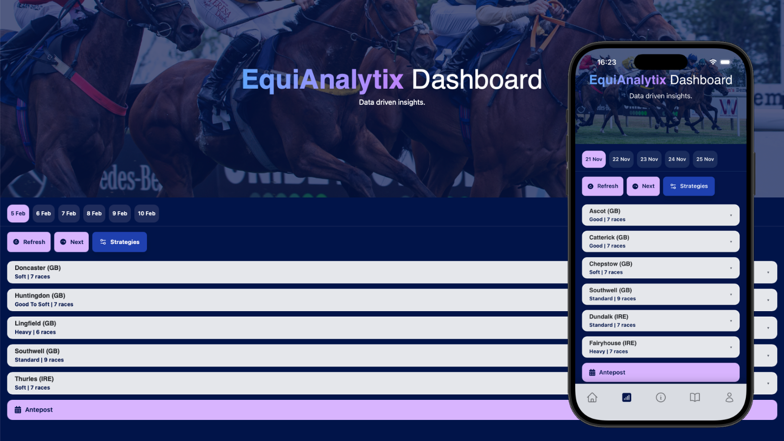 Landing Page - Race Calendar View